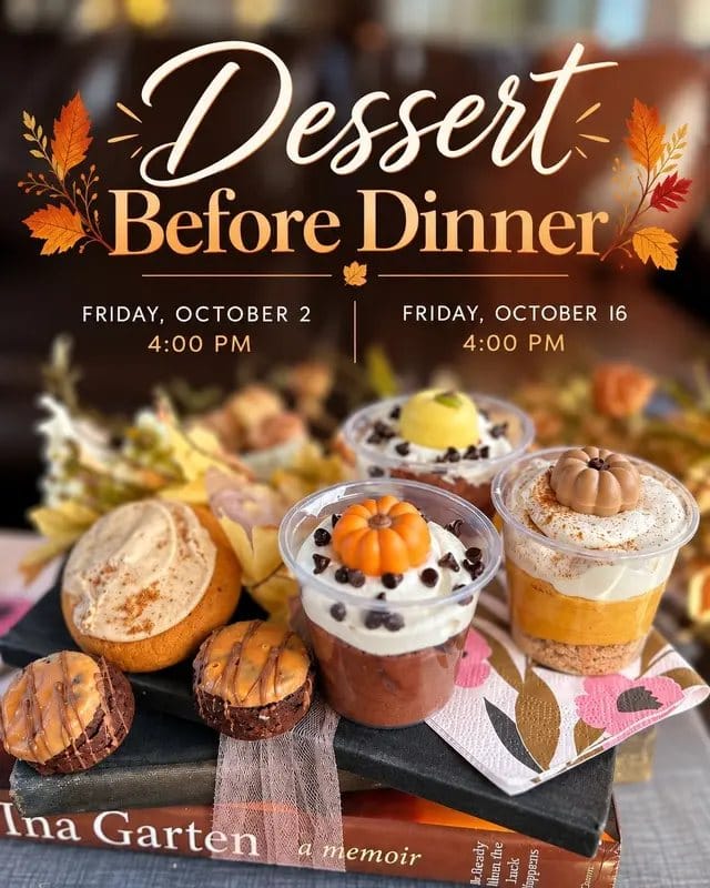 Fall desserts served on the Dessert Before Dinner train in Gettysburg, PA