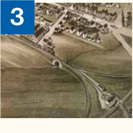 Historic illustration of the railroad cut near Gettysburg
